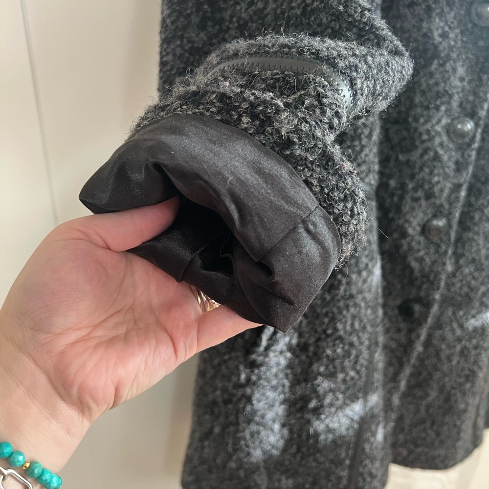 Vintage Novelti Wool Blend Grey Pea Coat 🧥 Size 16 / 18 XXL - Picture 10 of 17